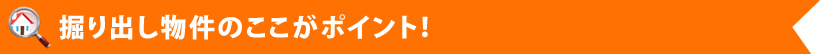 掘り出し物件のここがポイント！